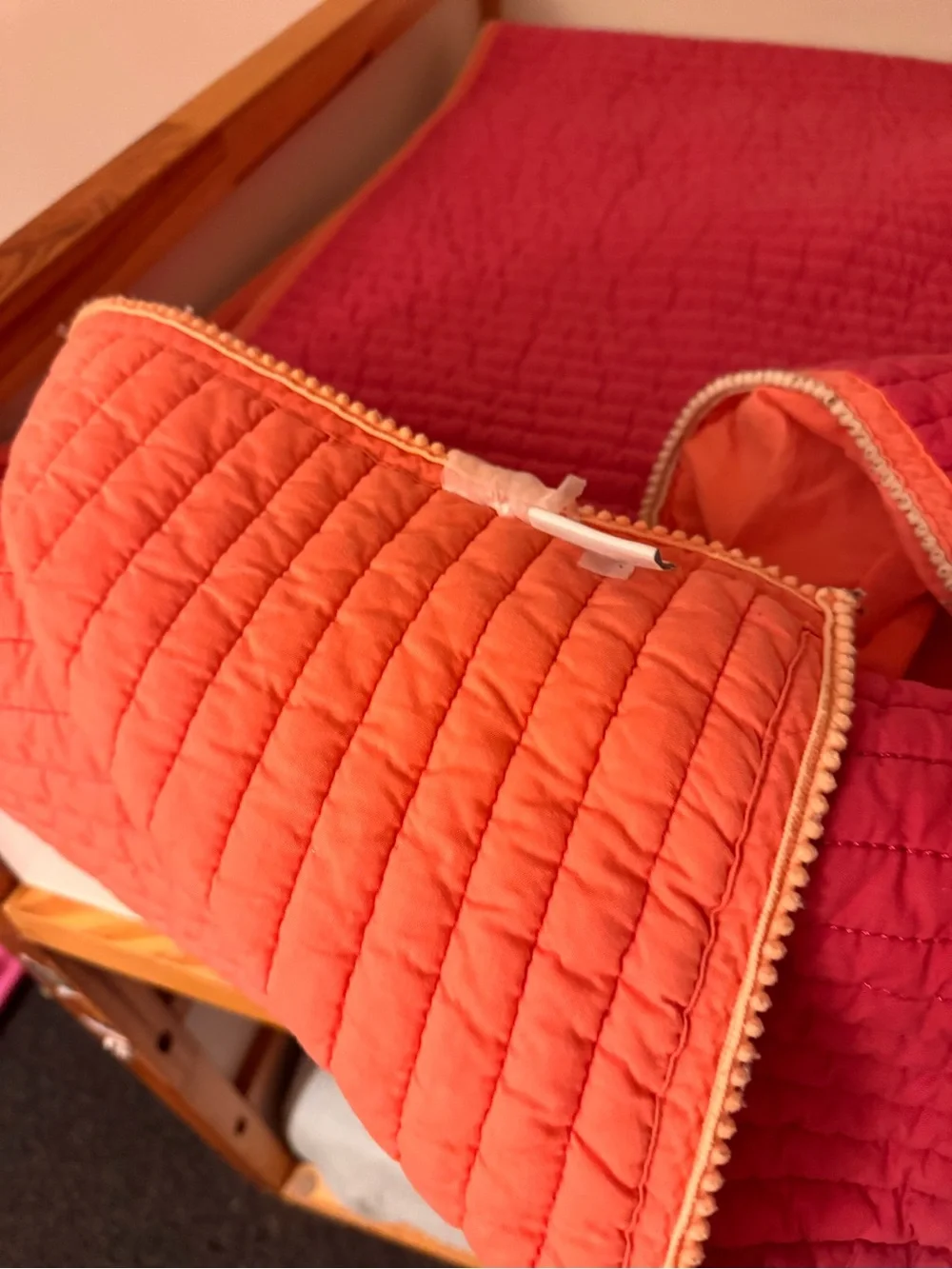 Martha Stewart Reversible Coral and Magenta Quilted Bedspread